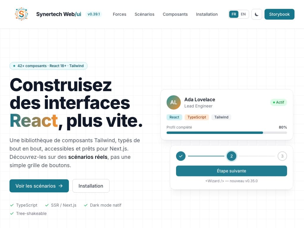 Capture d’écran de Synertech Web/ui